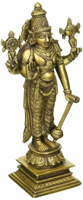 Hindu God Standing Brass Lord Vishnu God Idol Statue Figurine Gift