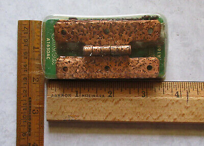 Vtg H Hinge flush hammered copper finish 3" Amerock #A 1650 AC NOS Cabinet door