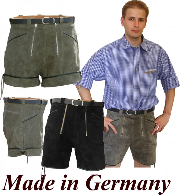 PAULGOS Herren Lederhose HK4-ANTIK+ - Echtleder Mit Trägern