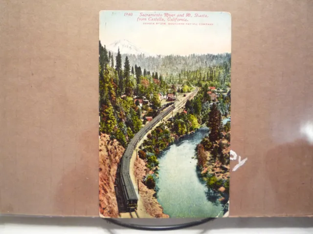 Antique Railroad RR Train Postcard, 1912 Southern Pacific on Shasta Route, CA