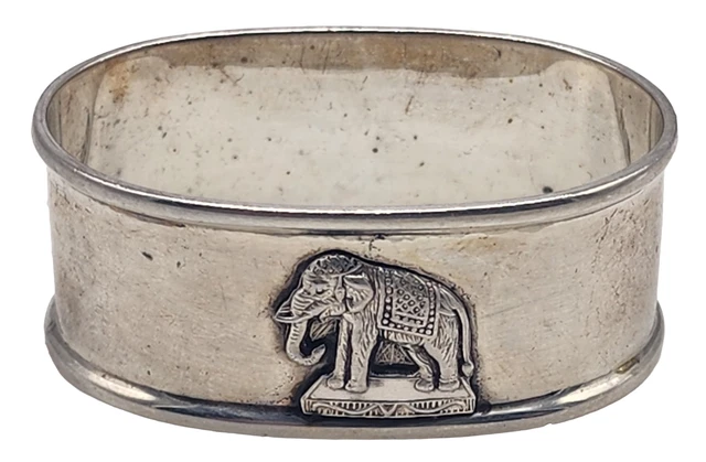 Vintage CHINESE Sterling Silver Napkin Ring ELEPHANT