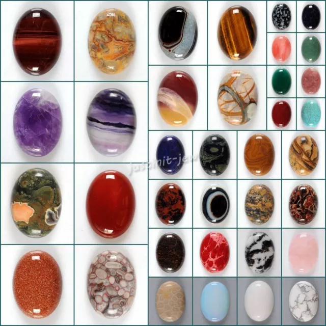 Wholesale 30mm Oval cabochon CAB flatback semi-precious gemstone Save $ in bulk