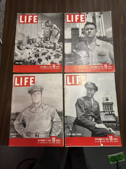1945 Life Magazine Complete Month Of September 3, 10, 17, 24