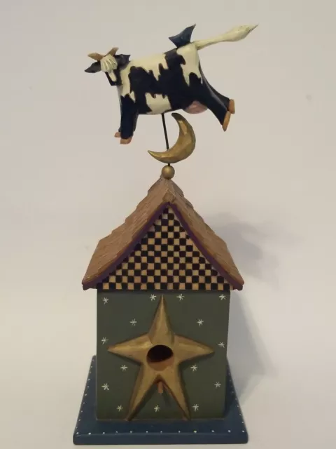 10" WILLIRAYE STUDIO The Cow Jumped Over the Moon Bird House Figurine WW4203