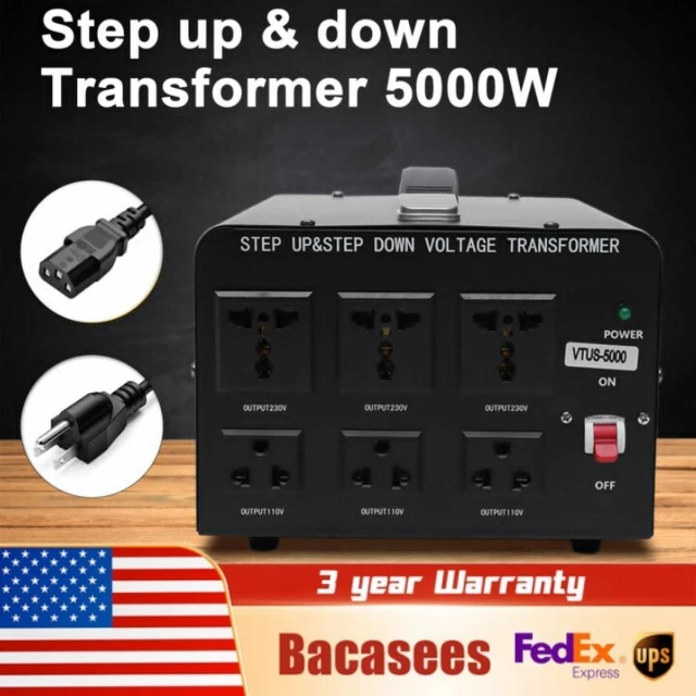 5000W STEP UP/ Down 220v to 110v Electrical Power Voltage Converter ...