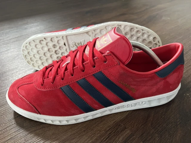 ADIDAS HAMBURG ORIGINALS da Uomo Camoscio Scarpe Sportive Rosso