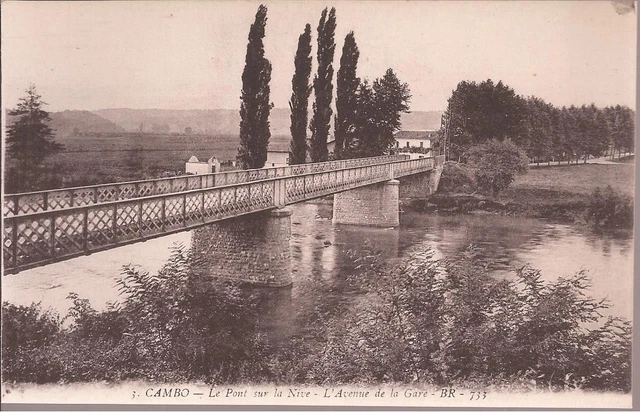 Cpa 64 Cambo. Le Pont Sur La Nive. Avenue De La Gare. .Br N°733 .Non Ecrite  Tbe