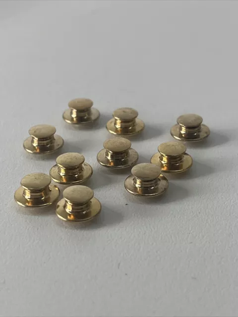 10 Gold Deluxe Locking Flathead Pin Backs Clasp Clutch Catch Jewelry Findings