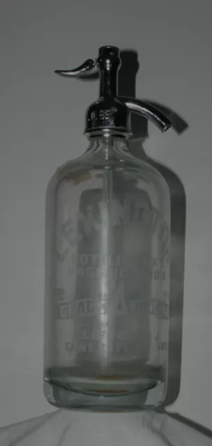 Antique glass seltzer bottle vintage LEXINGTON BOTTLING WKS clear glass Nice