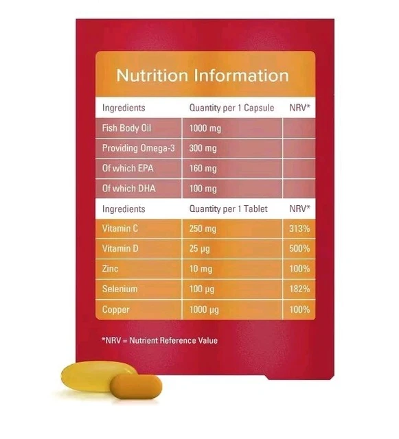 SEVEN SEAS OMEGA 3 Immunity, 30 Day Duo Pack,Vit C,D,Zinc,Copper,Ginger