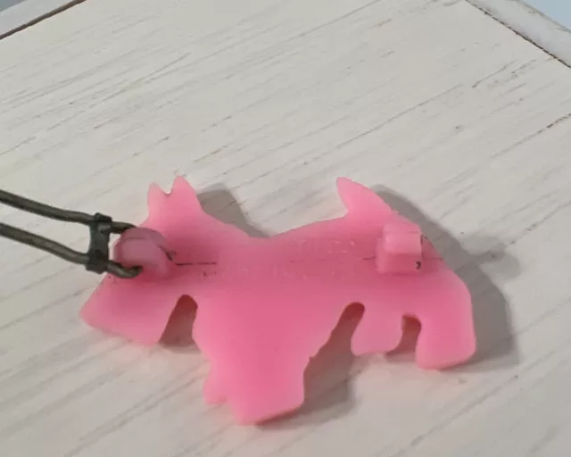 Barrett Vintage 1950’s Tilco Pink Scottie Dog Celluloid 1.5 In x 1 In See Photos 2