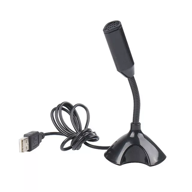 3X(USB Laptop Microphone Voice Mic High Sensitivity Mini Studio Speech Mic Stand