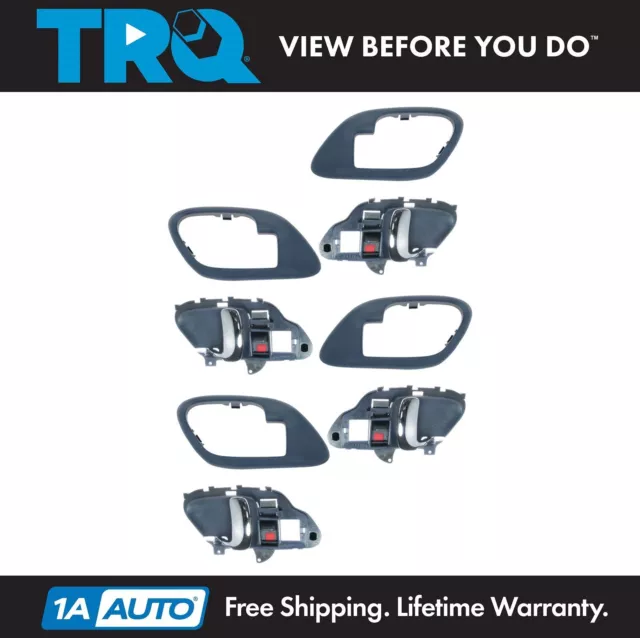 TRQ Blue/Chrome Inside Door Handle w/ Bezel Set of 4 for C/K Tahoe Suburban
