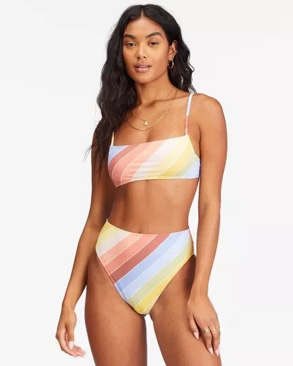 NWT Billabong Brigther Daze Stripe Bikini Set Size Large