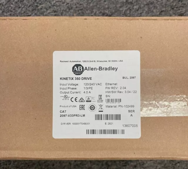 Original New Allen-Bradley Kinetix 350 Servo Drive - 2097-V33PR3-LM