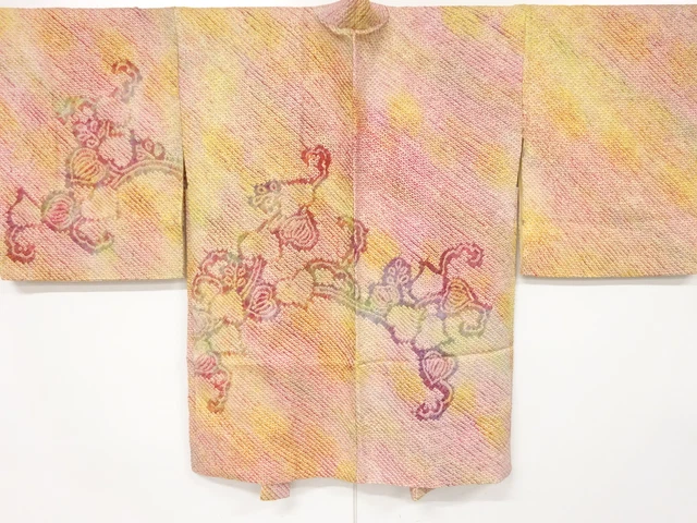 6659071: Japanese Kimono / Antique Haori / All Shibori / Floral Arabesque