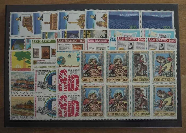 1988 San Marino; 20 komplette Jahrgänge mit Bl. 11, **/MNH, ME 934,- 3