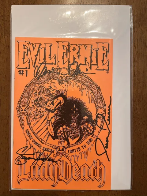 Evil Ernie/Lady Death Ashcan Preview #1 Signed By Hughes, Pulido And Jensen