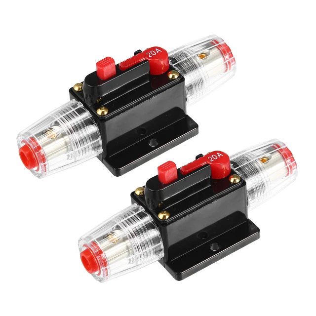 1 Set CC 12V- 48V 20Amp para Coche Restablecer Circuito Disyuntor Negro Rojo