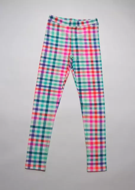 J.CREW CREWCUTS GIRLS COLORFUL GINGHAM ELASTIC WAIST STRETCH LEGGINGS Sz 8