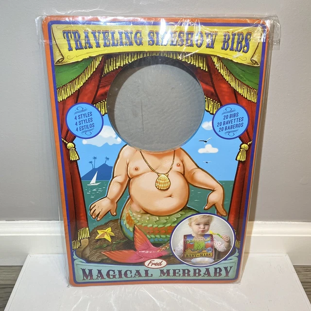 Traveling Side Show Bibs Baby Magical Merbaby 20 Pack, Wipe Clean, 4 Styles NIP