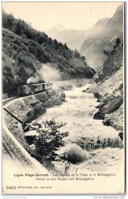 SUISSE - VALAIS - Ligne Viege Zermatt - les rapides de Viege