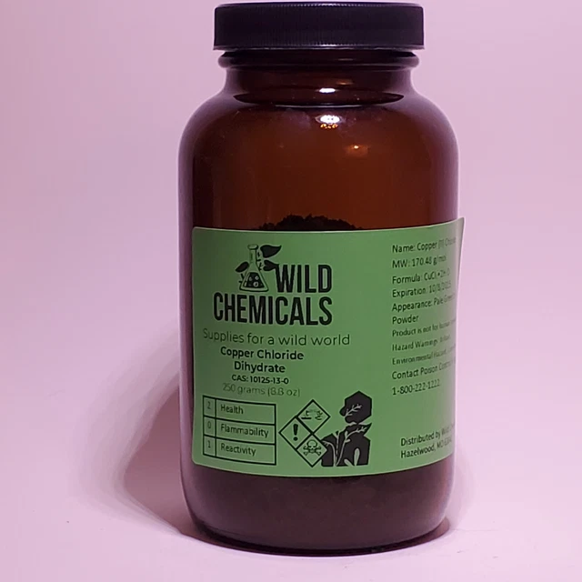 COPPER CHLORIDE DIHYDRATE Powder (Green Form) Lab Chemical 250g 25.