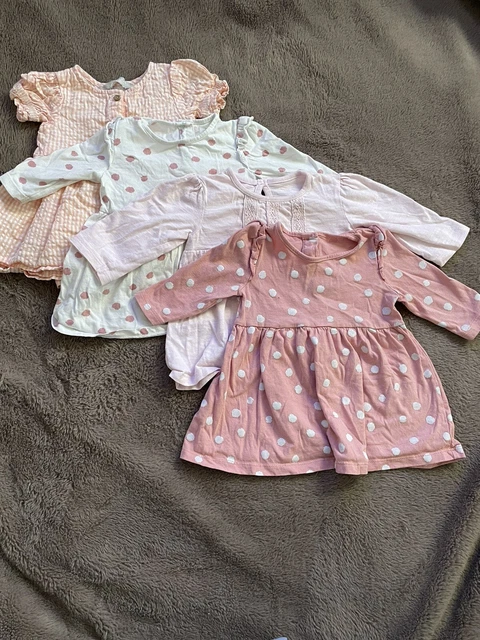 Baby Girls Pink Dresses Outfit Bundle 4 Pieces!! 3-6 Months Excellent Condition