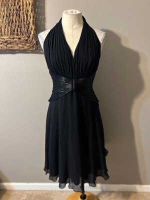 TADASHI Black Silk Marilyn Monroe A Line Dress 8