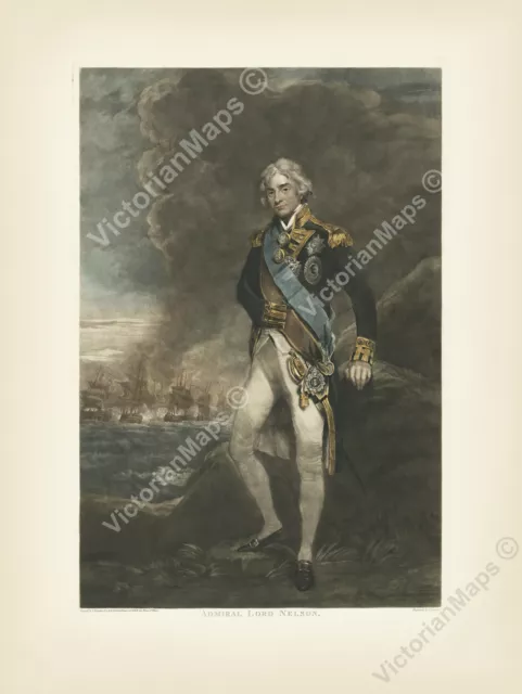 antique print Admiral Horatio Lord Nelson portrait by C. Turner 1806 art poster