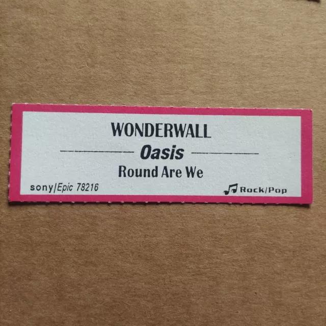 OASIS Wonderwall/Round Are We JUKEBOX STRIP Record 45 rpm 7"