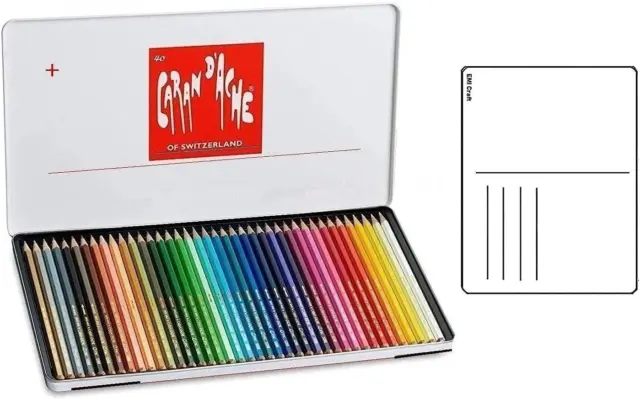 Caran D'Ache Matite Colorate Swisscolor Acquerellabili in Scatola Meta 40 Pezzi,