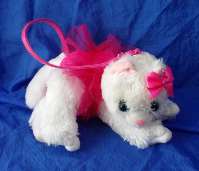 Poochie & Co Kitty Cat Ballerina Bag Sequins w Collar/Tag Strap Zippered Closure