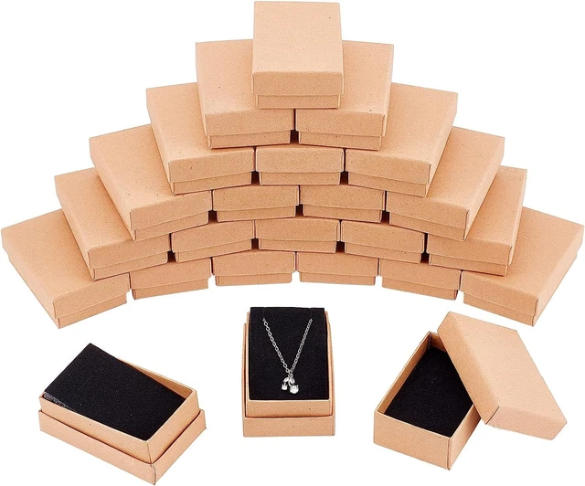 NBEADS 24 Pcs Rectangle Jewelry 3.1x2x1", 24 pcs-Burlywood-L.W.H: 3.1x2x1"
