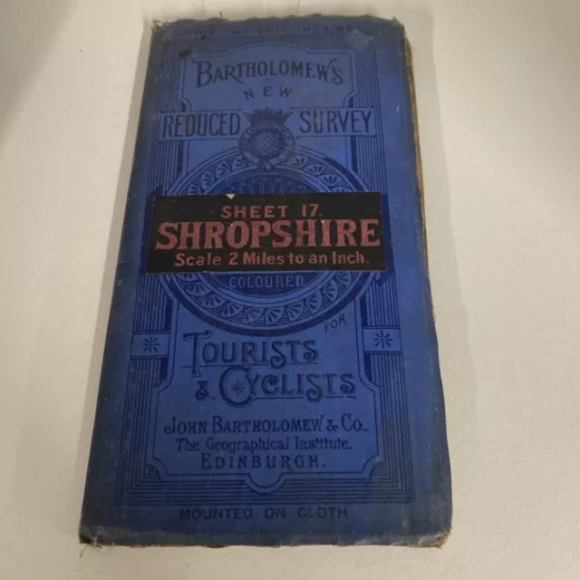 Bartholomew's New Reduced Survey For Tourists & Cyclists - Shropshire - 1922 C3