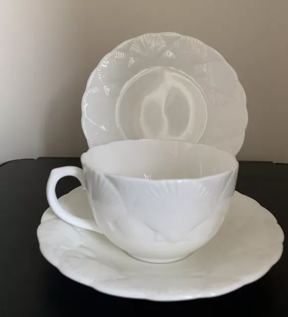 Coalport Wedgwood Tea Set Trio Oceanside Shell Pattern Tea Cup Saucer Plate