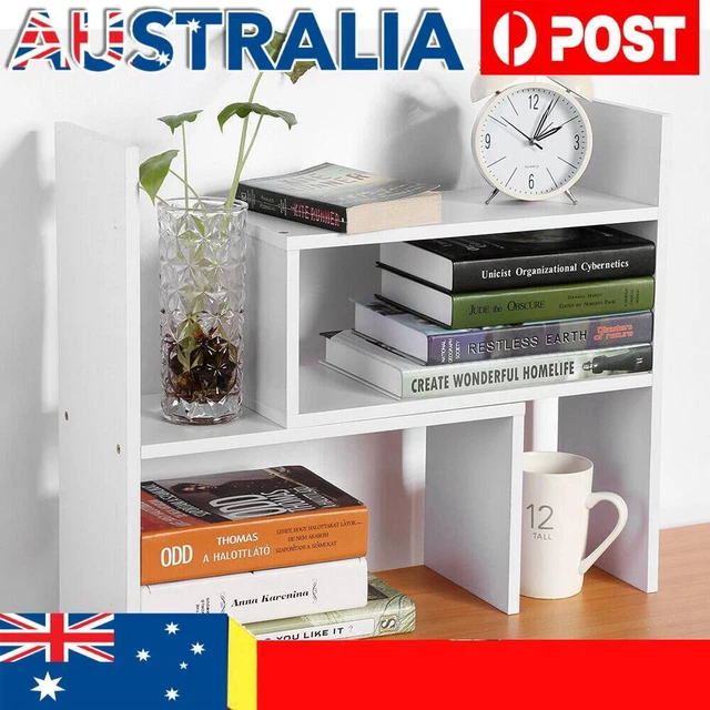 DIY Wooden Shelf Desktop Storage Rack Office Table Bookshelf Desk Unit Organizer