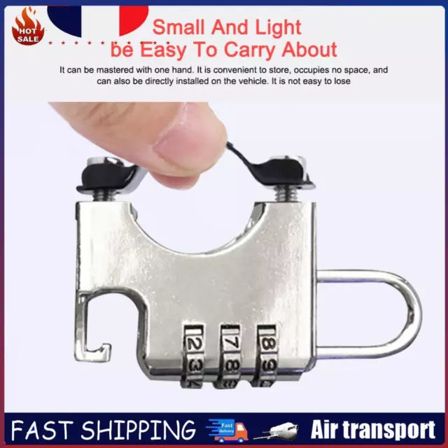 3 Digit Combination Lock Anti-theft Motorcycle Handlebar Helmet Locks (Silver) F