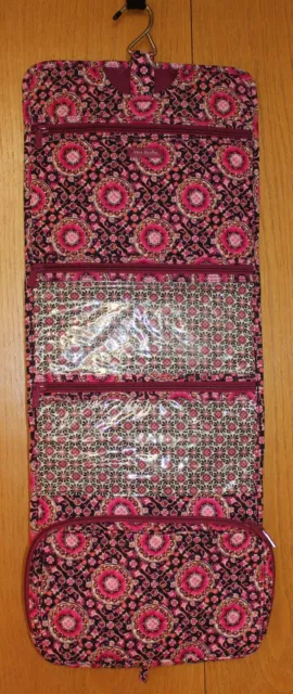 Vera Bradley Pink Floral Hanging Travel Toiletry Cosmetic Makeup Organizer Bag