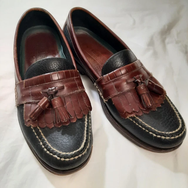 HS TRASK BROWN Leather Gallatin ES slip-on Shoes Men Size 11  display picture 3