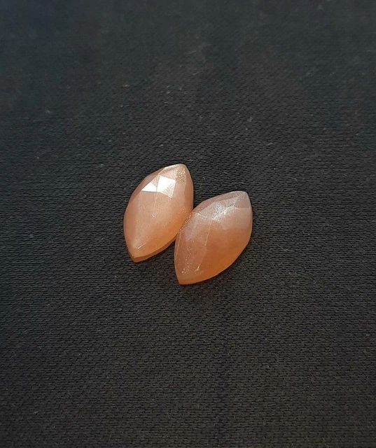Pfirsich Mondstein Marquise Form Flache Rückseite Rose Cut Lose Edelstein 3x6mm