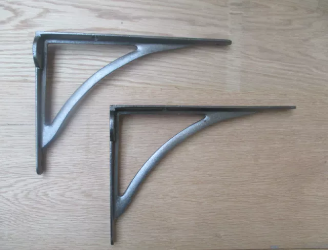 8"PAIR of cast iron vintage Arched victorian wall mounted shelf support brackets