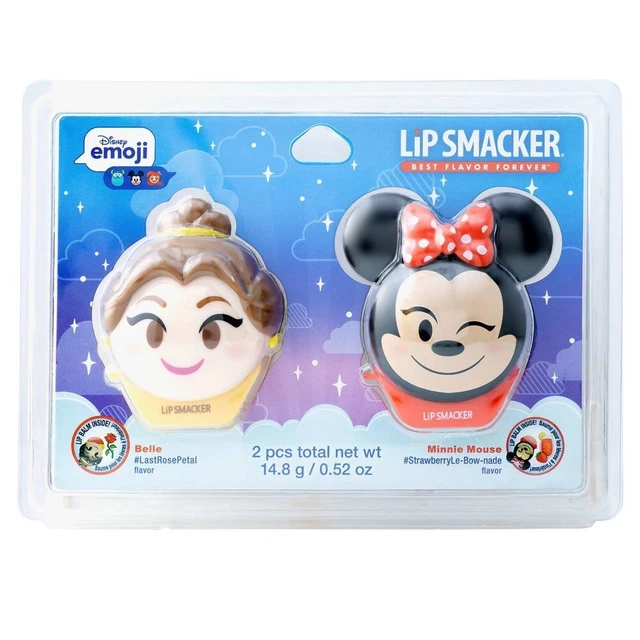Disney Emoji Lip Smacker Flavored Lip Balm Set - Belle & Minnie Mouse - 2pcs