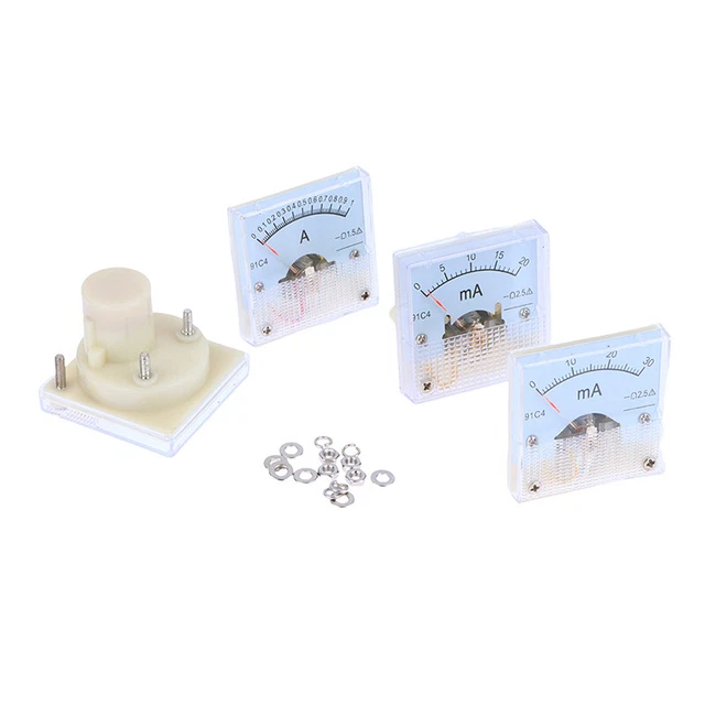 91C4 DC 20mA 30mA 500mA 1A 2A 5A 10A Analog Ammeter Milliammeter Panel