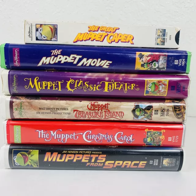 The Muppets VHS Tapes Lot Of 6 Christmas Carol Treasure Island Space Caper Movie