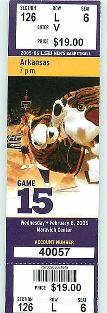 Ticket College Basketball Arkansas 2005 - 06  2.8 - LSU Tigers Final 4 Run