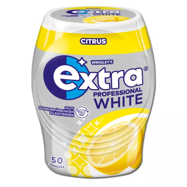 (51,00€/1kg) Wrigleys Extra Professional White Citrus, Kaugummi, 70g Dose