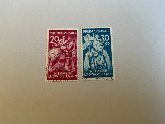Franz Zone Rheinland Pfalz MiNr. 30-31 mit schönen Rundstempeln!!!