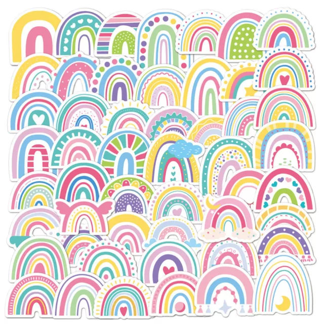 150 Pcs PVC Selbstklebend Kind Regenbogen-Aufkleber Computeraufkleber