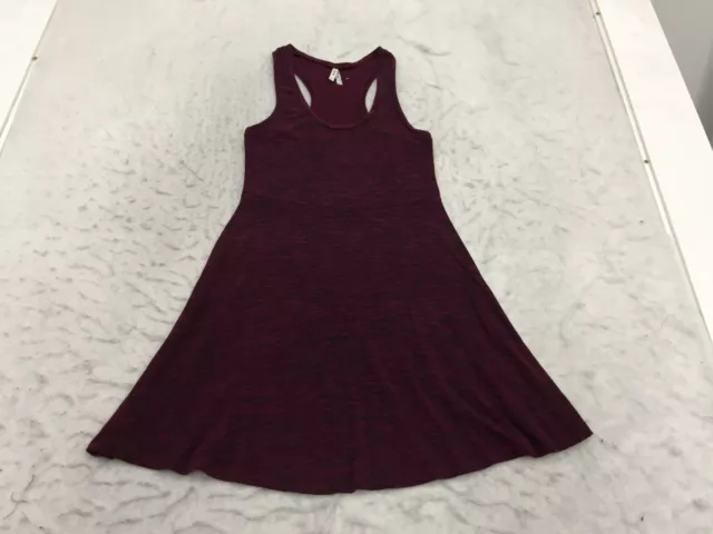 Mudd Tank Dress Womens L Large Maroon Racerback Wide Bottom Scoop Neck